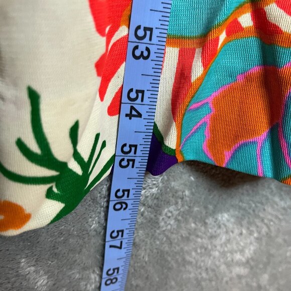 Vtg Junior Aim Juniors Colorful Floral Tropical Retro Cut Out Back Maxi Dress S* - Picture 9 of 10